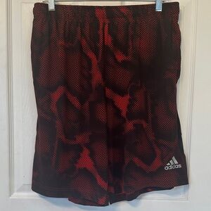 Adidas Men's Athletic Shorts in Red and Black